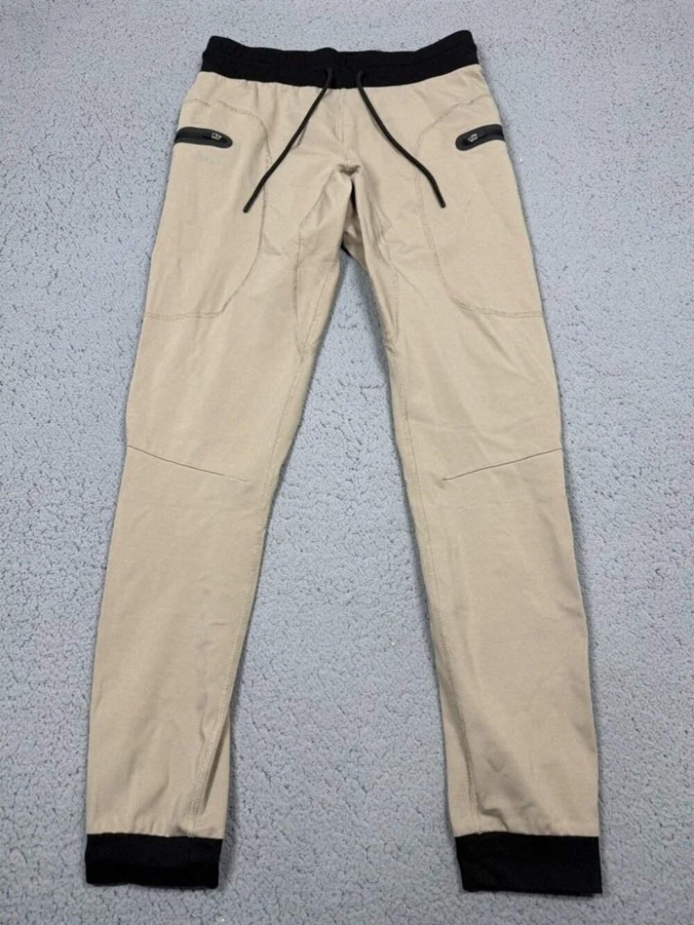 Pants Mens Small Beige Premium Jogger Stretch Pocket Athletic Gym
